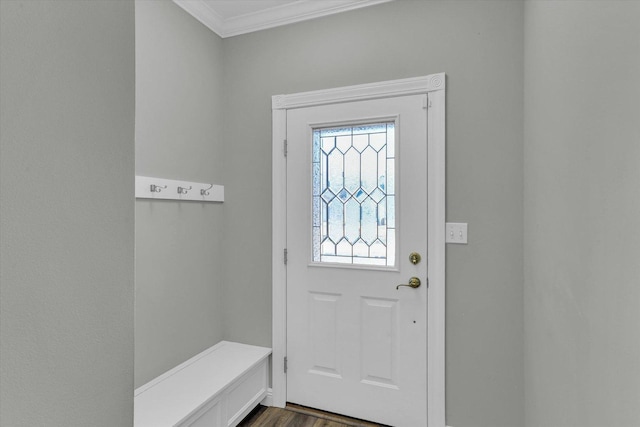 1801 Cobblefield Ct, Champaign, IL 61822 - entrance foyer featuring ornamental molding and dark wood-style flooring