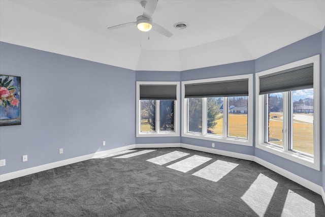 1801 Cobblefield Ct, Champaign, IL 61822 - empty room with dark carpet, baseboards, and a ceiling fan