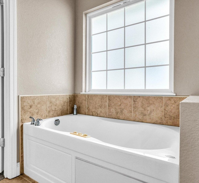 full bath featuring a wealth of natural light and a bath