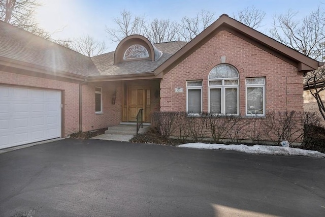 view of front of house with a garage