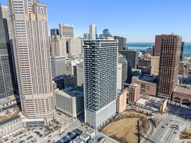 property's view of city with a water view