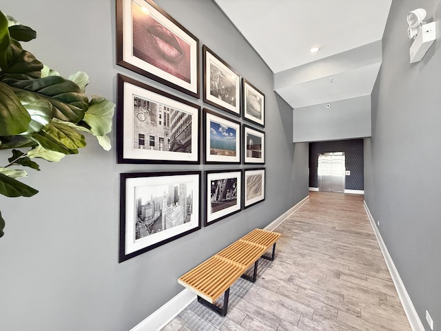 hallway featuring light hardwood / wood-style flooring