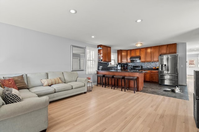 living room featuring light hardwood / wood-style floors