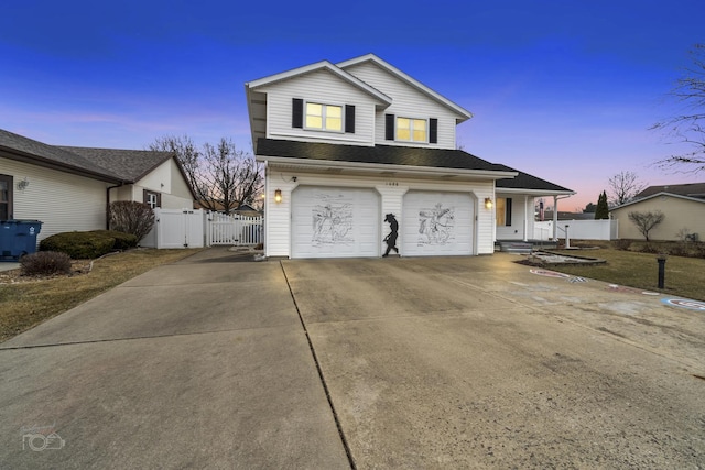 view of front of house featuring a garage