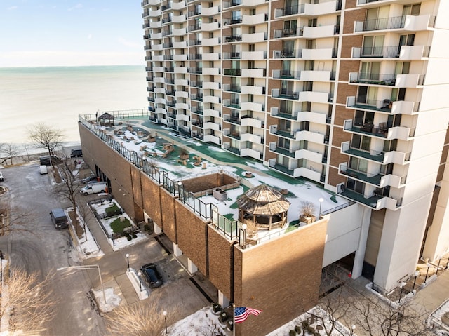 view of property with a water view