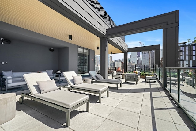 view of patio / terrace with an outdoor living space