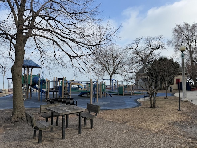 view of community featuring playground community