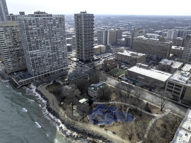 property's view of city with a water view