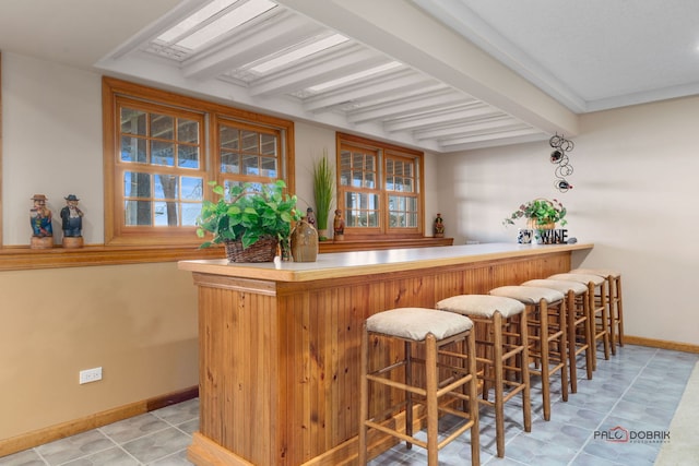 bar with beam ceiling