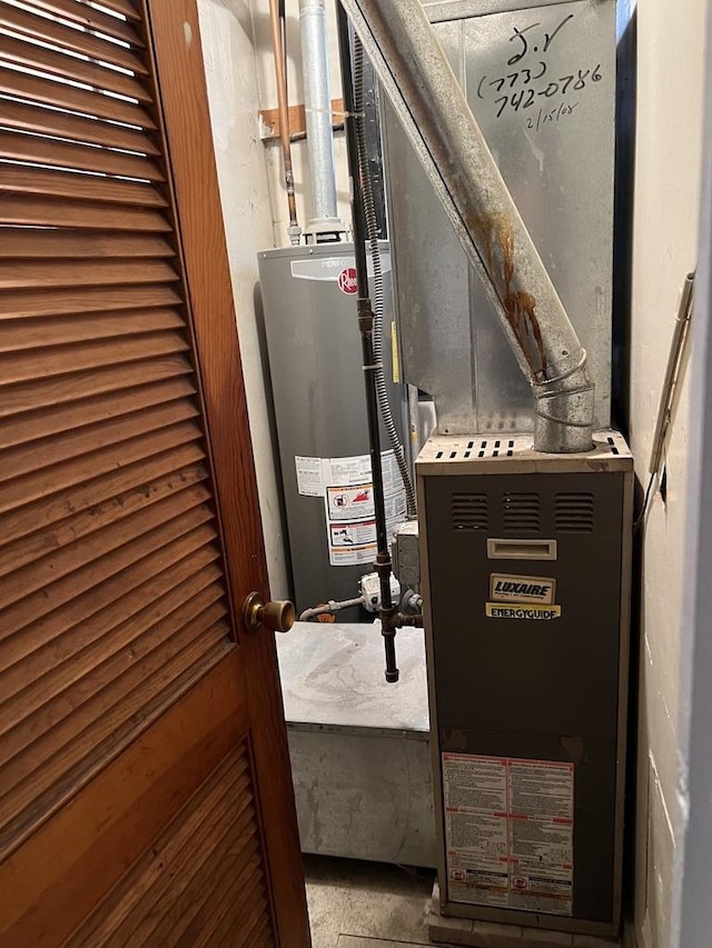 utilities with heating unit and water heater