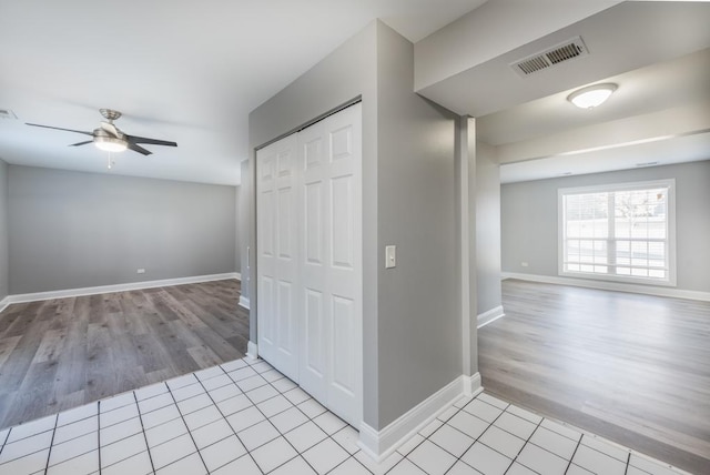 interior space featuring light tile patterned flooring