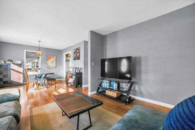 living room featuring hardwood / wood-style floors