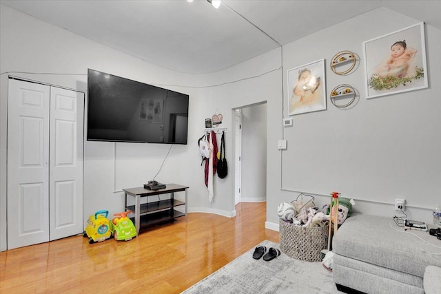 living room featuring hardwood / wood-style flooring