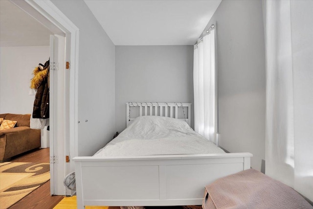 bedroom featuring light hardwood / wood-style flooring