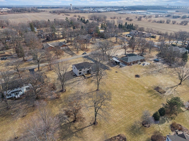 aerial view featuring a rural view