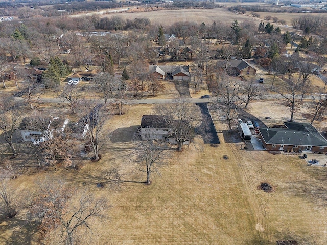 bird's eye view with a rural view