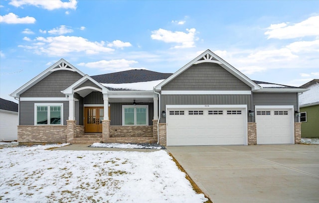 craftsman-style house with a garage