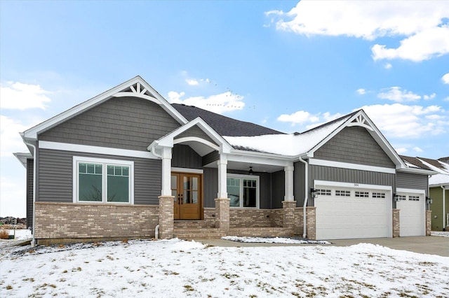 craftsman inspired home featuring a garage