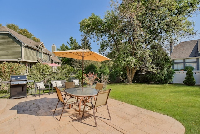 view of patio / terrace featuring a grill