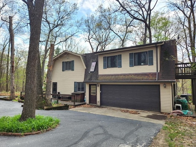 view of property featuring a garage