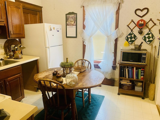 dining area with sink