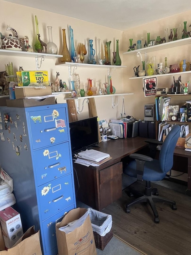 office area featuring wood finished floors