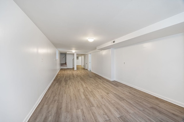 interior space featuring light wood-type flooring