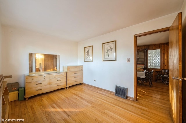 bedroom featuring light wood-type flooring