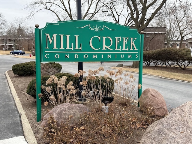 view of community sign