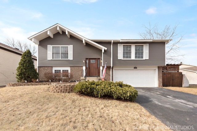 bi-level home with a garage