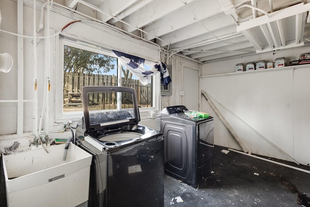 170 N Normandy Dr, Chicago Heights, IL 60411 - washroom featuring separate washer and dryer and sink