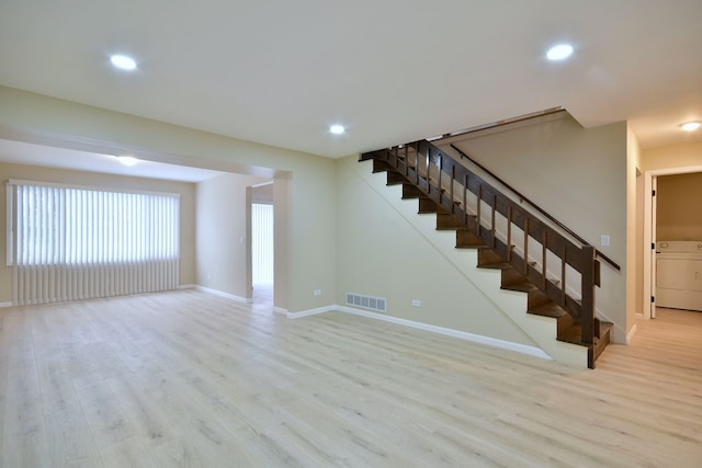 interior space with light hardwood / wood-style flooring