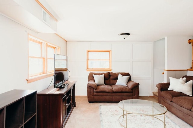 view of carpeted living room