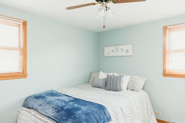 bedroom with ceiling fan