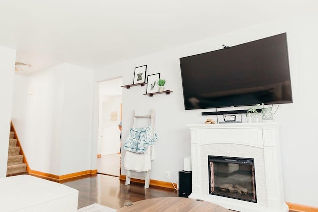 living room featuring hardwood / wood-style flooring