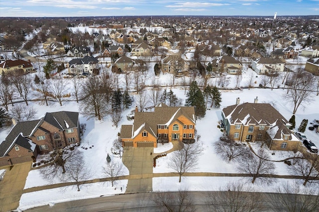 view of snowy aerial view