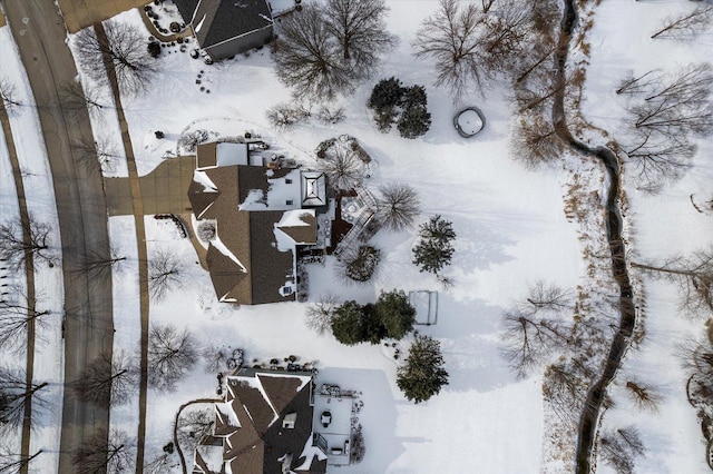 view of snowy aerial view