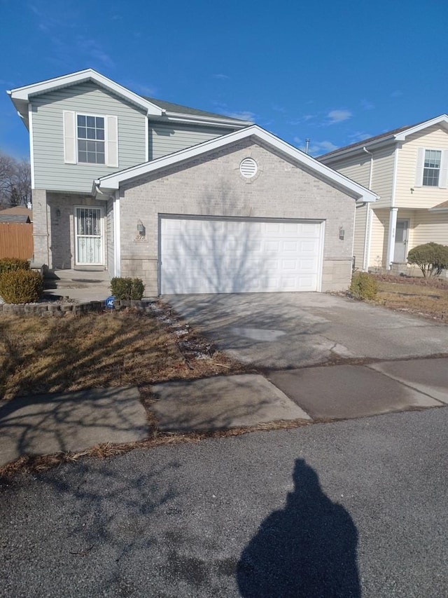 view of property featuring a garage