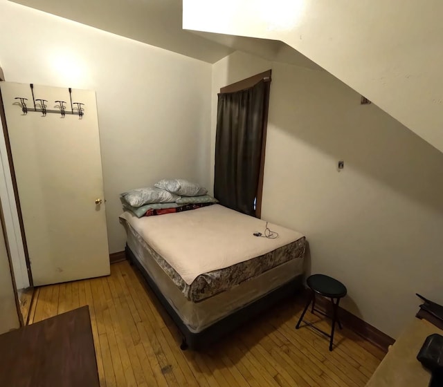 bedroom featuring light wood-type flooring