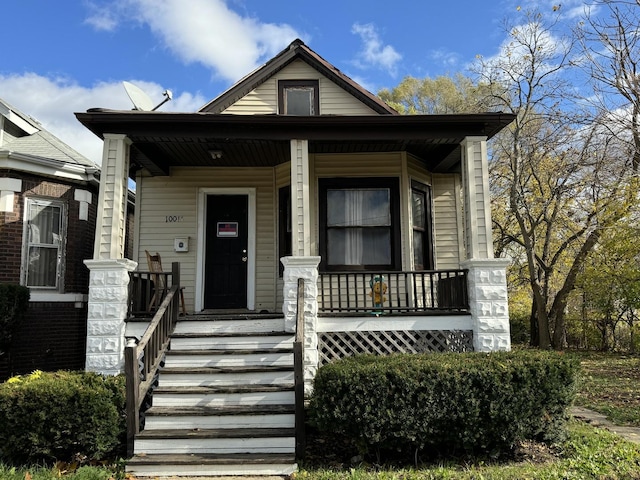 bungalow-style home with covered porch