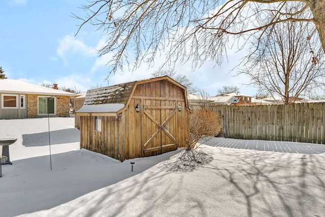 view of snow covered structure