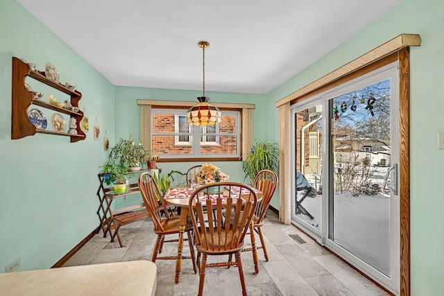 view of dining area