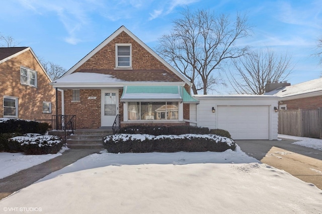 view of front of home with a garage