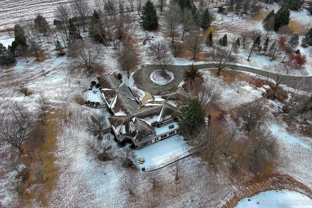 view of snowy aerial view