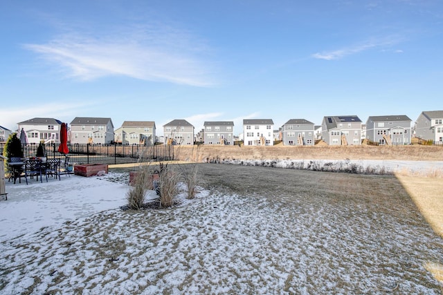 view of yard covered in snow