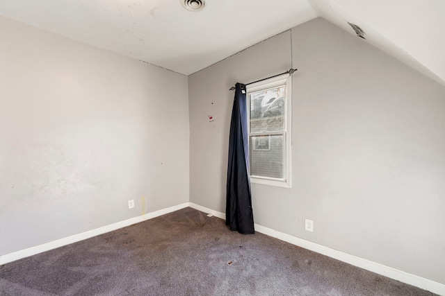 interior space featuring vaulted ceiling