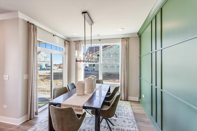 dining room with light hardwood / wood-style flooring