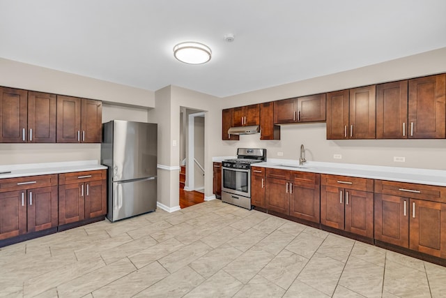 kitchen with stainless steel appliances and sink