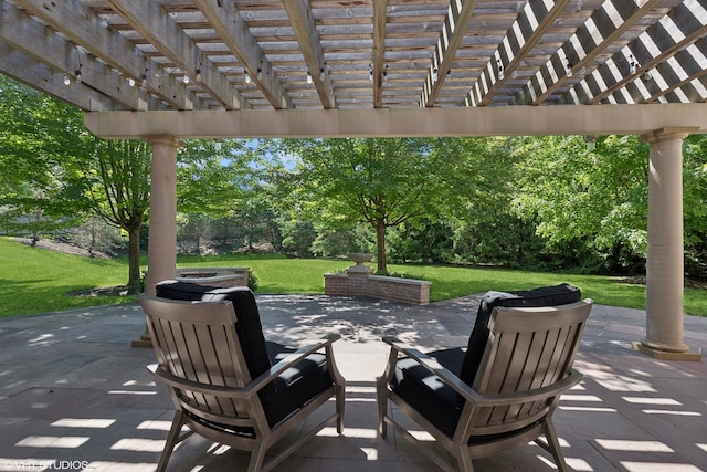 view of patio with a pergola