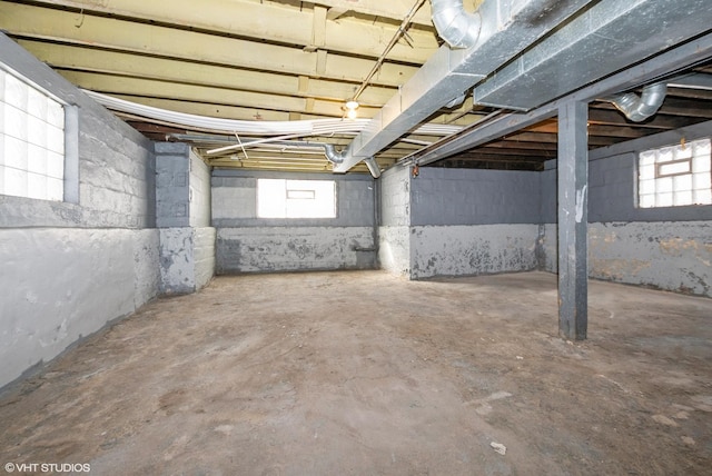 basement with a wealth of natural light